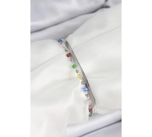 316L Çelik Gümüş Renk Karışık Renkli Kristal Taşlı Kadın Bileklik - TJ-BB7089 316L Çelik Gümüş Renk Karışık Renkli Kristal Taşlı Kadın Bileklik - TJ-BB7089