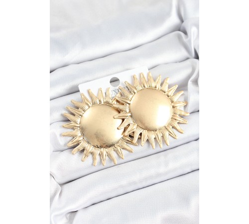 Pirinç Güneş Model Gold Renk Kadın Küpe - TJ-BKP10749 Pirinç Güneş Model Gold Renk Kadın Küpe - TJ-BKP10749