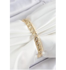 Pirinç Sıralı Ok Model Zirkon Taşlı Gold Renk VİP Seri Kadın Bileklik - TJ-BB7206