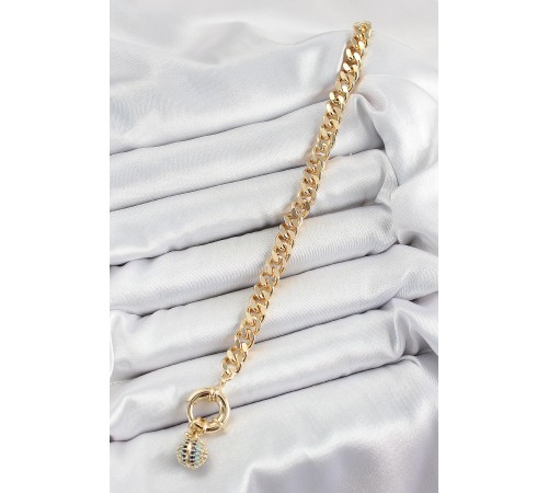 Pirinç Nazar Model Zirkon Taşlı Gold Renk VİP Seri Kadın Bileklik - TJ-BB7210