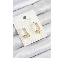 Xuping Zirkon Taşlı Dikdörtgen Model Gold Renk Kadın Küpe - TJ-BKP10854