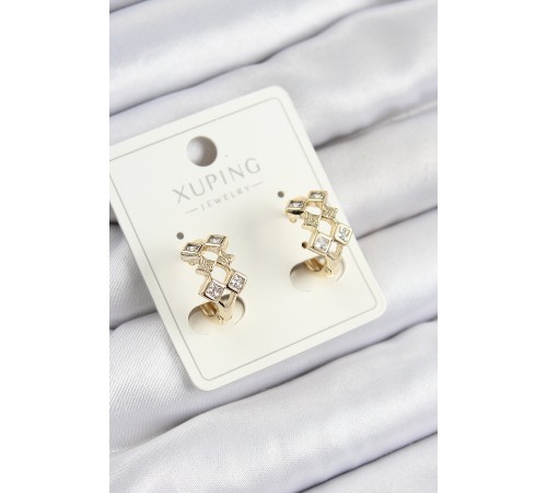 Xuping Zirkon Taşlı Baklava Model Gold Renk Kadın Küpe - TJ-BKP10855 Xuping Zirkon Taşlı Baklava Model Gold Renk Kadın Küpe - TJ-BKP10855