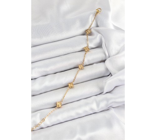 316L Çelik Yonca Model Gold Renk Kadın Bileklik - TJ-BB7363 316L Çelik Yonca Model Gold Renk Kadın Bileklik - TJ-BB7363