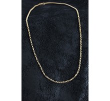 316L Çelik Örme Zincir Model Gold Renk Erkek Kolye - TJ-ERK1391