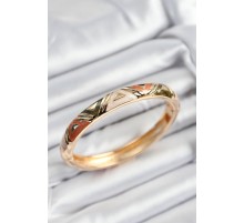 Mineli Pirinç Karışık Üçgen Motifli Gold Renk Kadın Kelepçe - TJ-BB7382