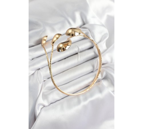 Pirinç Damla Model Gold Renk Kadın Pazu Bileklik - TJ-BB7426 Pirinç Damla Model Gold Renk Kadın Pazu Bileklik - TJ-BB7426