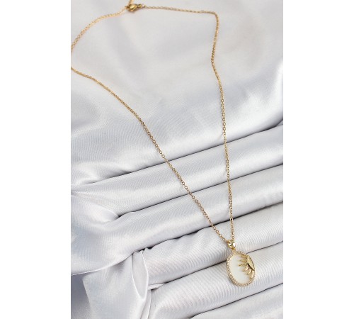 316L Çelik Zirkon Taşlı Yarım Güneş Model Gold Renk Kadın Kolye - TJ-BKO10343 316L Çelik Zirkon Taşlı Yarım Güneş Model Gold Renk Kadın Kolye - TJ-BKO10343