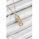 316L Çelik Zirkon Taşlı Messika Model Gold Renk Kadın Kolye - TJ-BKO10345