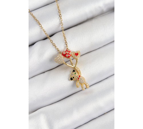 316L Çelik Zirkon Taşlı Uçan Balonlu Ayıcık Model Gold Renk Kadın Kolye - TJ-BKO10355 316L Çelik Zirkon Taşlı Uçan Balonlu Ayıcık Model Gold Renk Kadın Kolye - TJ-BKO10355