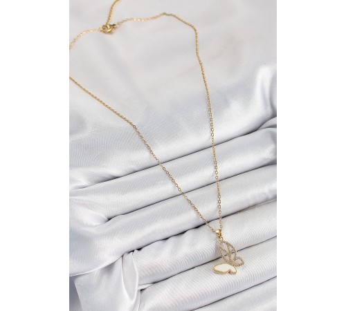 316L Çelik Zirkon Taşlı Kelebek Model Gold Renk Kadın Kolye - TJ-BKO10359 316L Çelik Zirkon Taşlı Kelebek Model Gold Renk Kadın Kolye - TJ-BKO10359