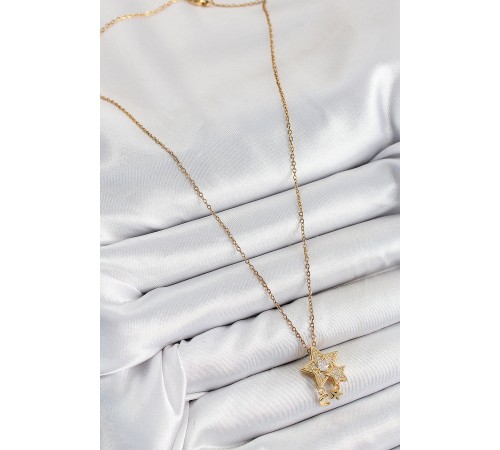 316L Çelik Zirkon Taşlı Sallantılı Yıldız Model Gold Renk Kadın Kolye - TJ-BKO10361 316L Çelik Zirkon Taşlı Sallantılı Yıldız Model Gold Renk Kadın Kolye - TJ-BKO10361