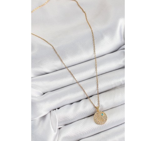 316L Çelik Zirkon Taşlı Madalyon Model Gold Renk Kadın Kolye - TJ-BKO10367 316L Çelik Zirkon Taşlı Madalyon Model Gold Renk Kadın Kolye - TJ-BKO10367