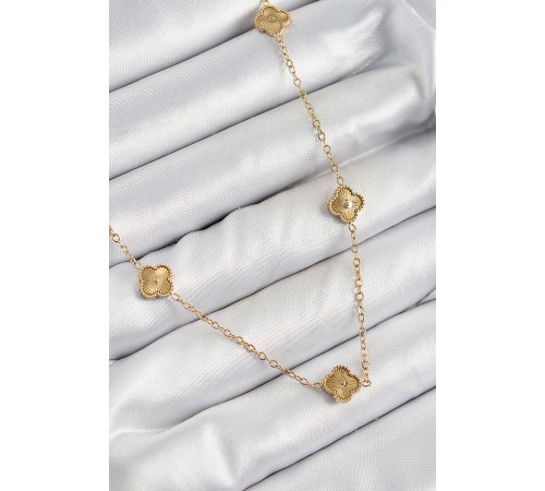 316L Çelik Yonca Model Gold Renk Kadın Kolye - TJ-BKO10378 316L Çelik Yonca Model Gold Renk Kadın Kolye - TJ-BKO10378