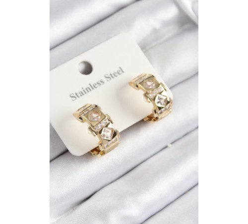 316L Çelik Zirkon Taşlı Halka Model Gold Renk Kadın Küpe - TJ-BKP10930 316L Çelik Zirkon Taşlı Halka Model Gold Renk Kadın Küpe - TJ-BKP10930