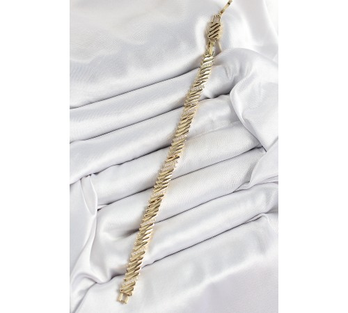 Xuping Pirinç Zirkon Taşlı Eğimli Blok Model Gold Renk Kadın Bileklik - TJ-BB7473 Xuping Pirinç Zirkon Taşlı Eğimli Blok Model Gold Renk Kadın Bileklik - TJ-BB7473