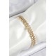 Xuping Pirinç Zirkon Taşlı Çift Görünümlü Model Gold Renk Kadın Bileklik - TJ-BB7474