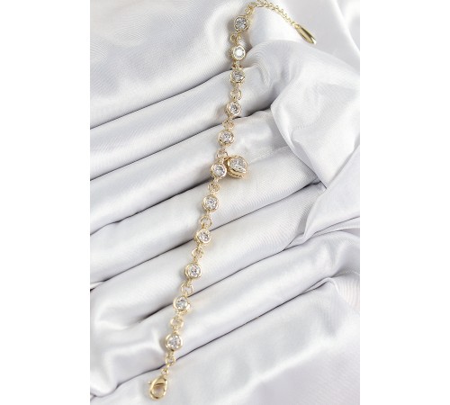 Xuping Pirinç Zirkon Taşlı Sallantılı Kalp Model Gold Renk Kadın Bileklik - TJ-BB7475 Xuping Pirinç Zirkon Taşlı Sallantılı Kalp Model Gold Renk Kadın Bileklik - TJ-BB7475