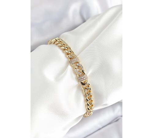 Xuping Pirinç Klasik Zincir Model Gold Renk Kadın Bileklik - TJ-BB7477 Xuping Pirinç Klasik Zincir Model Gold Renk Kadın Bileklik - TJ-BB7477