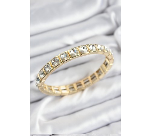 Pirinç Zirkon Taşlı Kare Model Gold Renk Lastikli Kadın Bileklik - TJ-BB7497 Pirinç Zirkon Taşlı Kare Model Gold Renk Lastikli Kadın Bileklik - TJ-BB7497