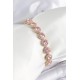 Pirinç Pembe Zirkon Taşlı Daire Baget Model Gold Renk VIP Seri Kadın Bileklik - TJ-BB7512