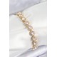 Pirinç Zirkon Taşlı Daire Baget Model Gold Renk VIP Seri Kadın Bileklik - TJ-BB7514