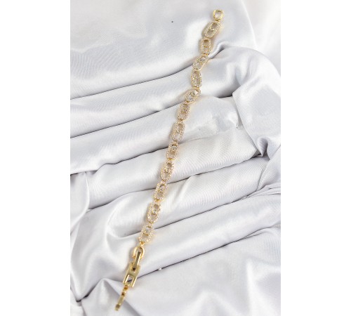 Pirinç Zirkon Taşlı Messika Model Gold Renk VIP Seri Kadın Bileklik - TJ-BB7517 Pirinç Zirkon Taşlı Messika Model Gold Renk VIP Seri Kadın Bileklik - TJ-BB7517