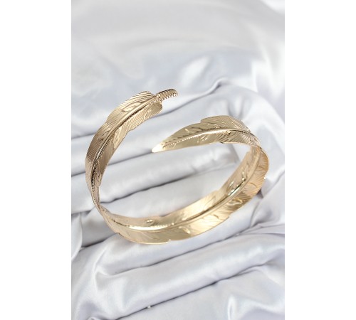Pirinç Yaprak Model Gold Renk Kadın Pazu Bileklik - TJ-BB7522 Pirinç Yaprak Model Gold Renk Kadın Pazu Bileklik - TJ-BB7522
