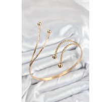 Pirinç Topcuk Model Gold Renk Kadın Pazu Bileklik - TJ-BB7523