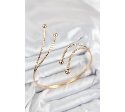 Pirinç Topcuk Model Gold Renk Kadın Pazu Bileklik - TJ-BB7523 Pirinç Topcuk Model Gold Renk Kadın Pazu Bileklik - TJ-BB7523