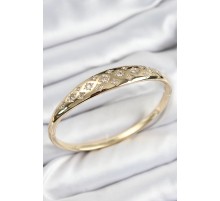 Pirinç Zirkon Taşlı Kutup Yıldızı Model Gold Renk Kadın Kelepçe - TJ-BB7577