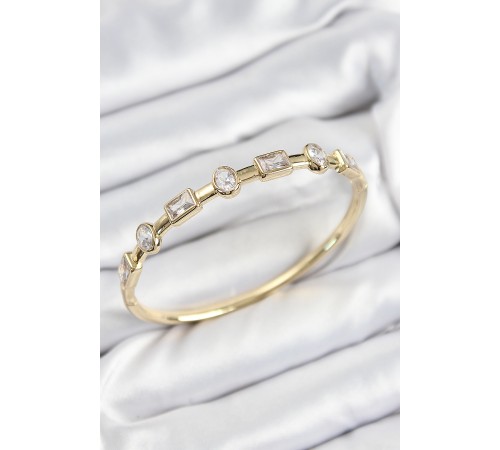 Pirinç Zirkon Taşlı Geometrik Model Model Gold Renk Kadın Kelepçe - TJ-BB7581 Pirinç Zirkon Taşlı Geometrik Model Model Gold Renk Kadın Kelepçe - TJ-BB7581
