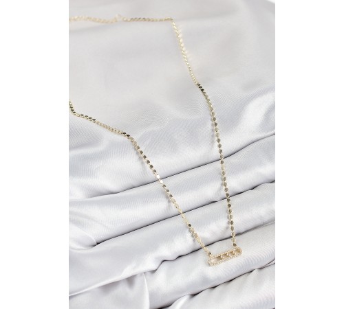 Pirinç Zirkon Taşlı Messika Model Ezme Zincir Gold Renk Kadın Kolye - TJ-BKO10391 Pirinç Zirkon Taşlı Messika Model Ezme Zincir Gold Renk Kadın Kolye - TJ-BKO10391