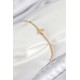Pirinç Zirkon Taşlı Arı Model Ezme Zincir Gold Renk Kadın Bileklik - TJ-BB7595