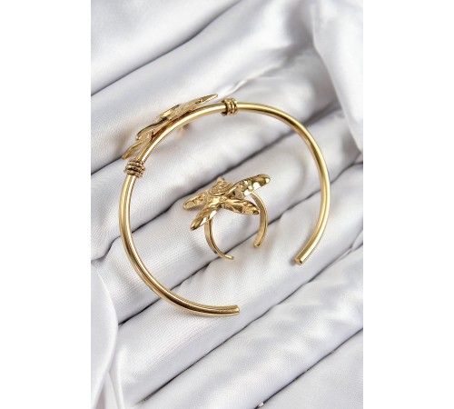 Pirinç Deniz Yıldızı Model Gold Renk Bileklik Yüzük Set - TJ-BB7600 Pirinç Deniz Yıldızı Model Gold Renk Bileklik Yüzük Set - TJ-BB7600