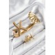 Pirinç İstiridye Ve Deniz Yıldızı Model Gold Renk Bileklik Yüzük Set - TJ-BB7601
