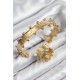 Pirinç Topcuk Model Gold Renk Bileklik Yüzük Set - TJ-BB7602