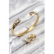 Pirinç Zirkon Taşlı Ayrık Model Gold Renk Bileklik Yüzük Set - TJ-BB7605