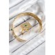 Pirinç Zirkon Taşlı Göz Model Gold Renk Bileklik Yüzük Set - TJ-BB7608