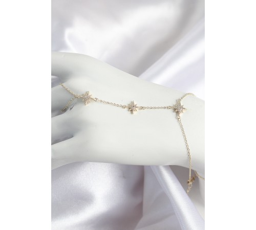 Pirinç Zirkon Taşlı Kutup Yıldızı Model Gold Renk Kadın Şahmeran - TJ-SN697 Pirinç Zirkon Taşlı Kutup Yıldızı Model Gold Renk Kadın Şahmeran - TJ-SN697
