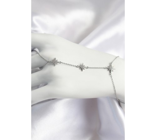 Pirinç Zirkon Taşlı Kutup Yıldızı Model Gümüş Renk Kadın Şahmeran - TJ-SN698 Pirinç Zirkon Taşlı Kutup Yıldızı Model Gümüş Renk Kadın Şahmeran - TJ-SN698
