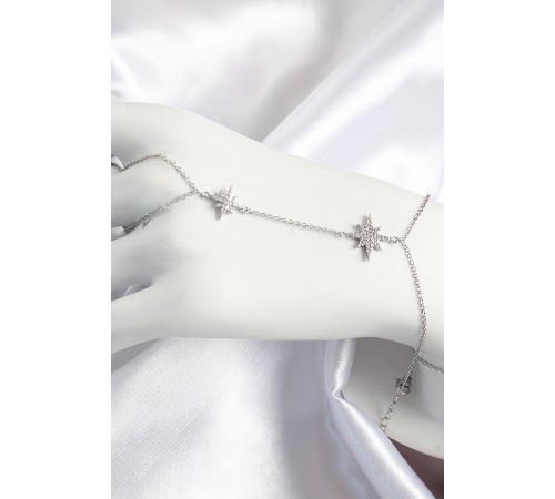 Pirinç Zirkon Taşlı Kutup Yıldızı Model Gümüş Renk Kadın Şahmeran - TJ-SN706 Pirinç Zirkon Taşlı Kutup Yıldızı Model Gümüş Renk Kadın Şahmeran - TJ-SN706