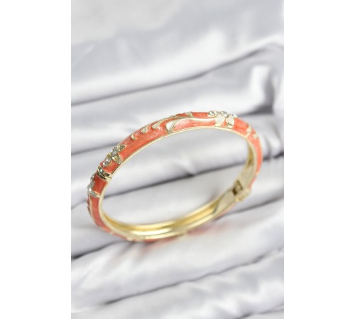 Mineli Pirinç Zirkon Taşlı Turuncu Çiçek Motifli Gold Kadın Kelepçe - TJ-BB7630 Mineli Pirinç Zirkon Taşlı Turuncu Çiçek Motifli Gold Kadın Kelepçe - TJ-BB7630