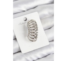 Pirinç Yay Model Gümüş Renk Sağ Kıkırdak Küpe - TJ-BKP10993