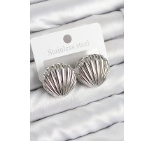 Pirinç İstiridye Model Gümüş Renk Kadın Küpe - TJ-BKP11013