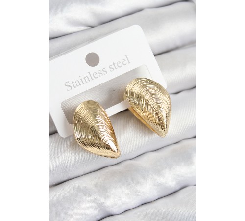 Pirinç İstiridye Model Gold Renk Kadın Küpe - TJ-BKP11018 Pirinç İstiridye Model Gold Renk Kadın Küpe - TJ-BKP11018