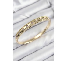 Pirinç Zirkon Taşlı Kutup Yıldızı Model Gold Renk Kadın Kelepçe - TJ-BB7684