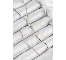 Pirinç Zirkon Taşlı Ezme Zincirli Model Gümüş Renk Y Kolye - TJ-BKO10464