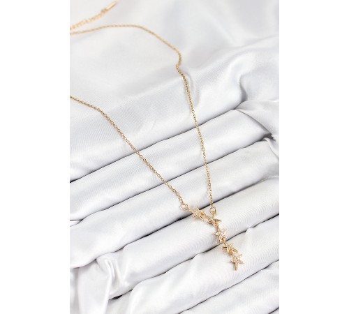 316L Çelik Yıldız Model Gold Renk Kadın Kolye - TJ-BKO10476