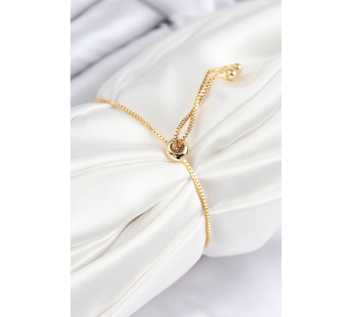 Pirinç Zirkon Taşlı Su Yolu Model Gold Renk Asansörlü Kadın Bileklik - TJ-BB7749