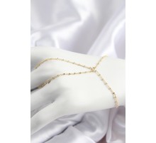 Pirinç Boncuk Zincirli X Model Gold Renk Kadın Şahmeran - TJ-SN709